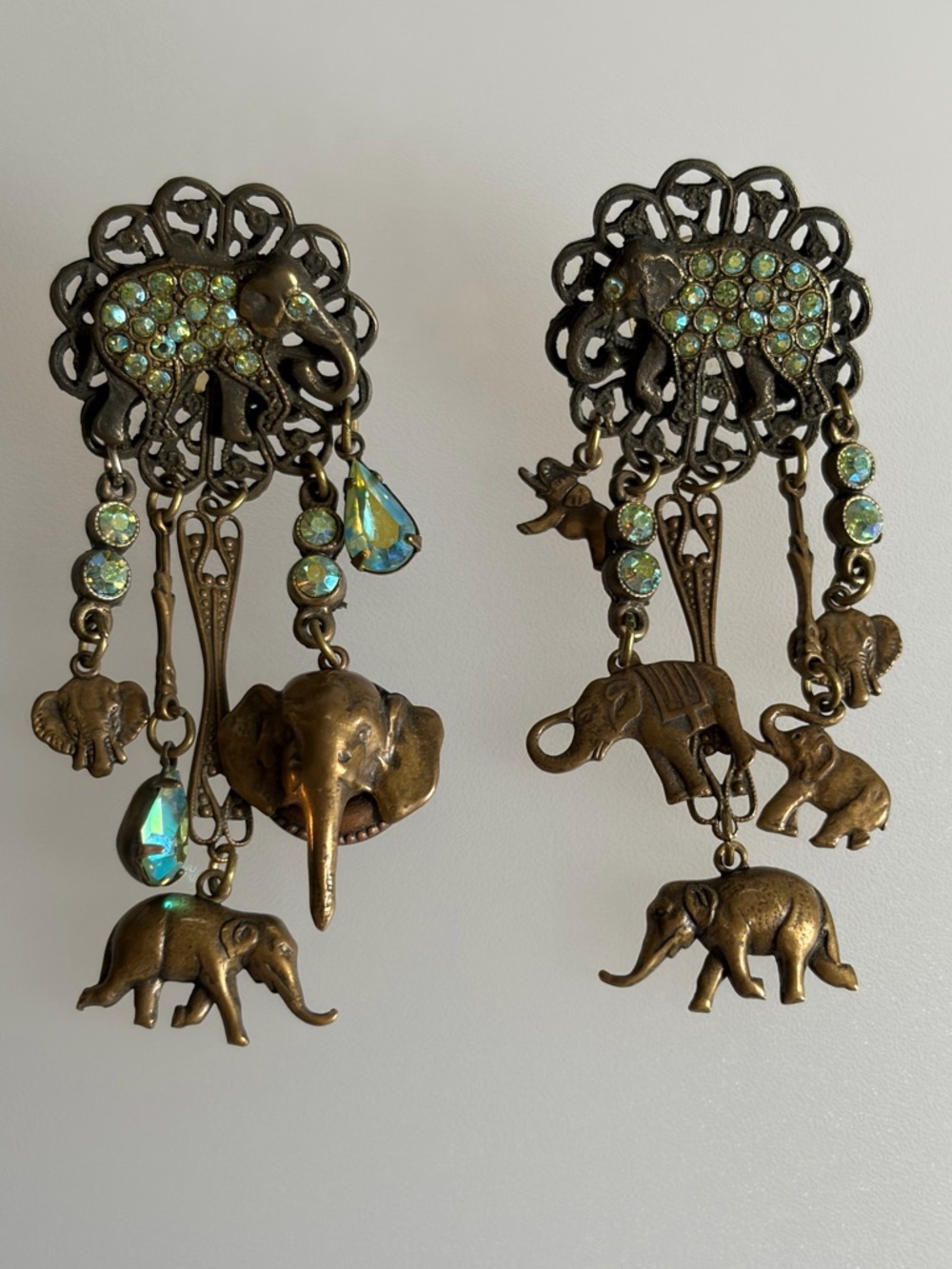 **Vintage Elephant Dangle Earrings – Boho Festival Jewelry**